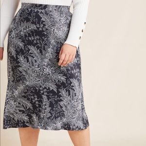 NWT Anthropologie+ bias cut black/white skirt, 24W